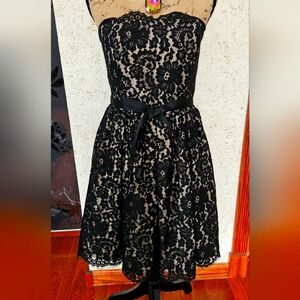 Gorgeous Evening Strapless Lace Neiman Marcus Dress. Size 10.